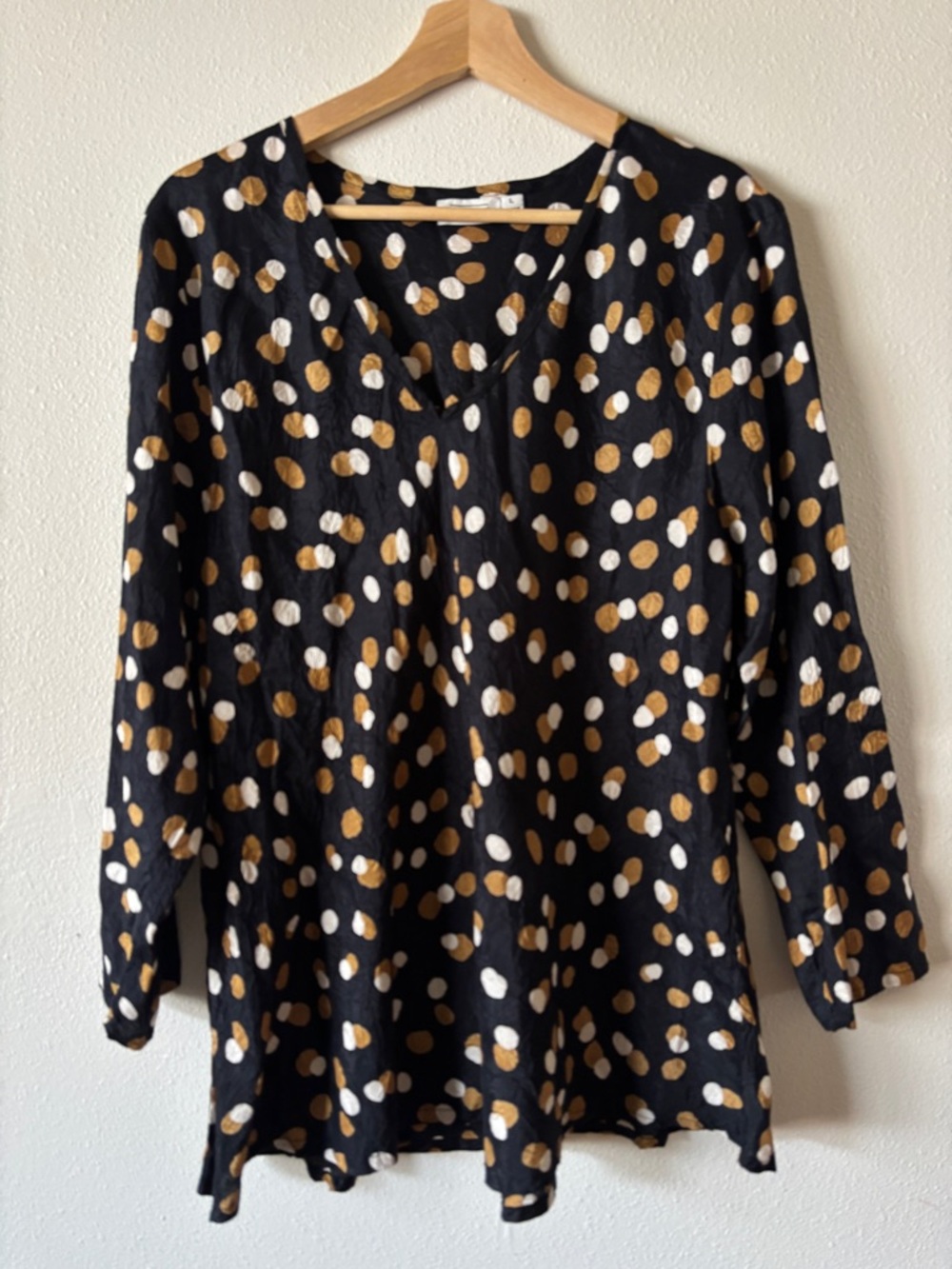 Masai Copenhagen Kala Ginger Spot Print Blouse | Viscose | Large